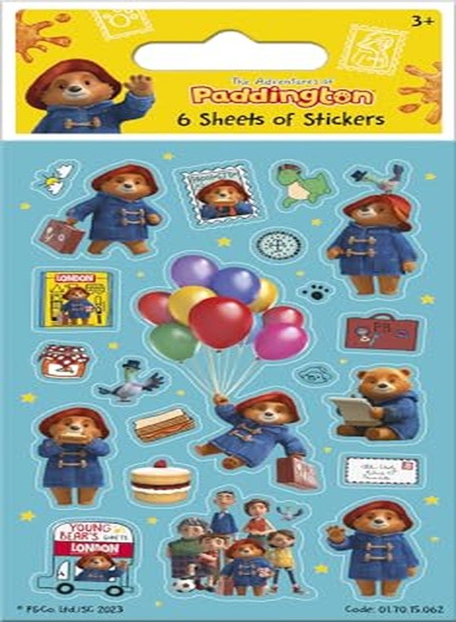 Paper Projects 01.70.15.062 Paddinton Bear Adventures of Paddington Sticker Pack (6 Sheets)| Official Licensed Product | Perfect as Party Bag or Stocking Fillers, Blue, 12.5cm x 7.5cm - Image 2